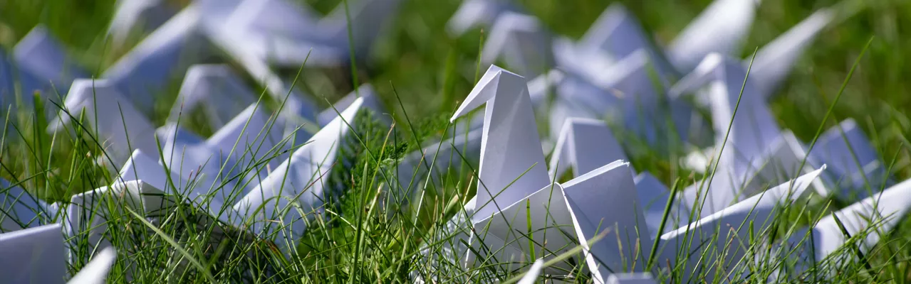 Origami dans le parc Gerland de Lyon
